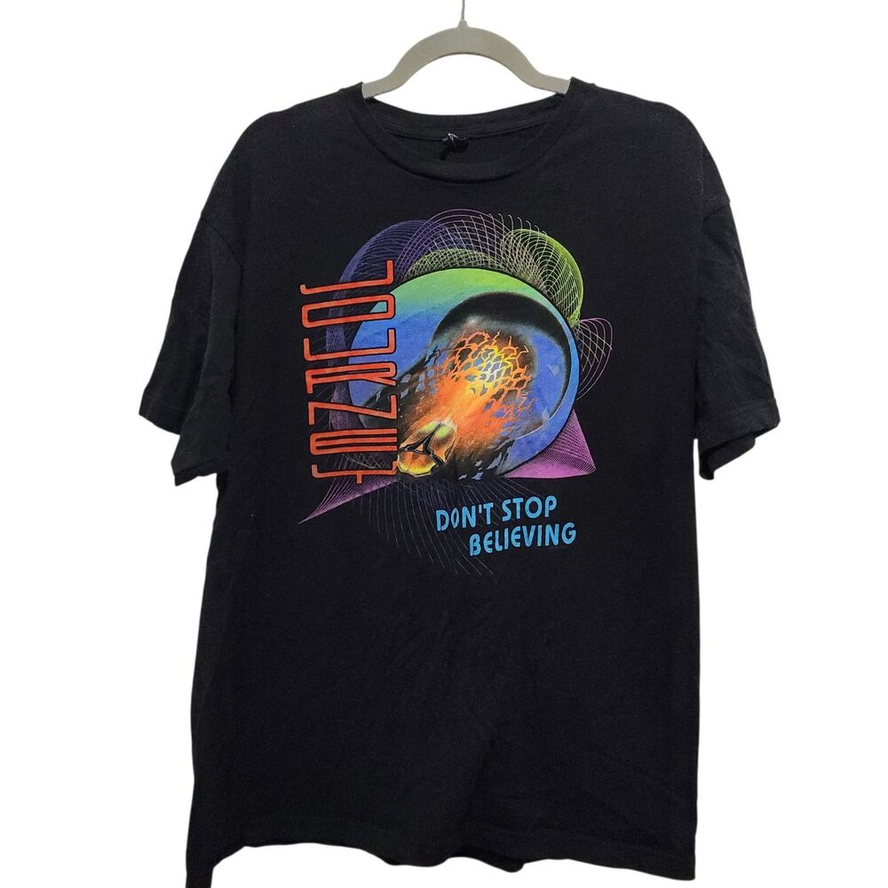 Journey Don’t Stop Believin’ T Shirt Black Graphic Rock‎ Band Tee XL